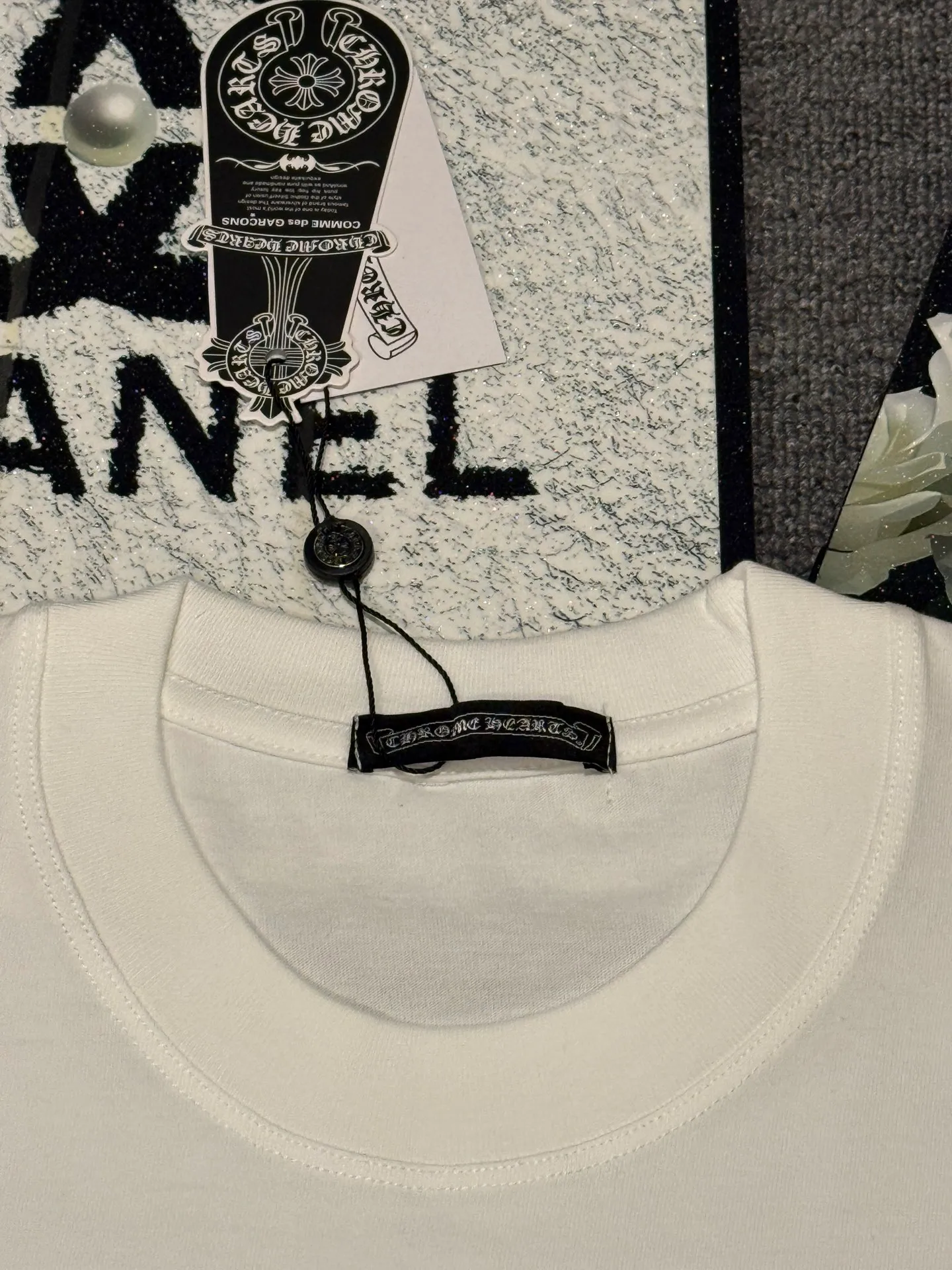 （ ） :YH 012 CH LOGO 1:1 Same Style 32 Breathable 1x 1 oversize 1:1 :White Black Size:S-XL